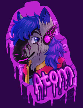 Atom Furry Badge (Commission)